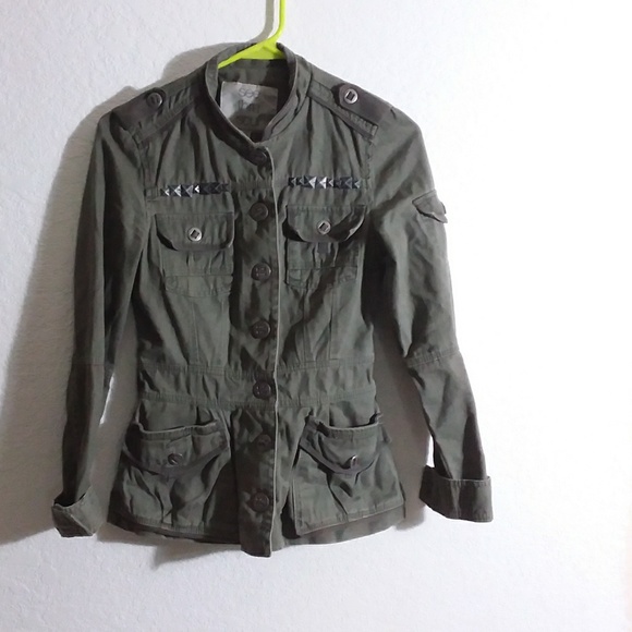 See Thru Soul XS 100%cotton dusty olive jacket - Picture 2 of 4